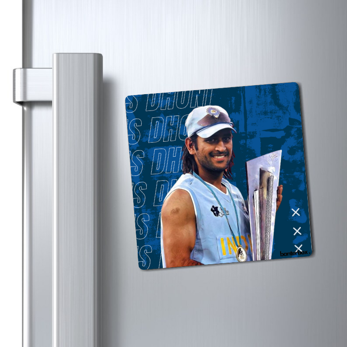 MS Dhoni Trophy Fridge Magnet - BanterBox