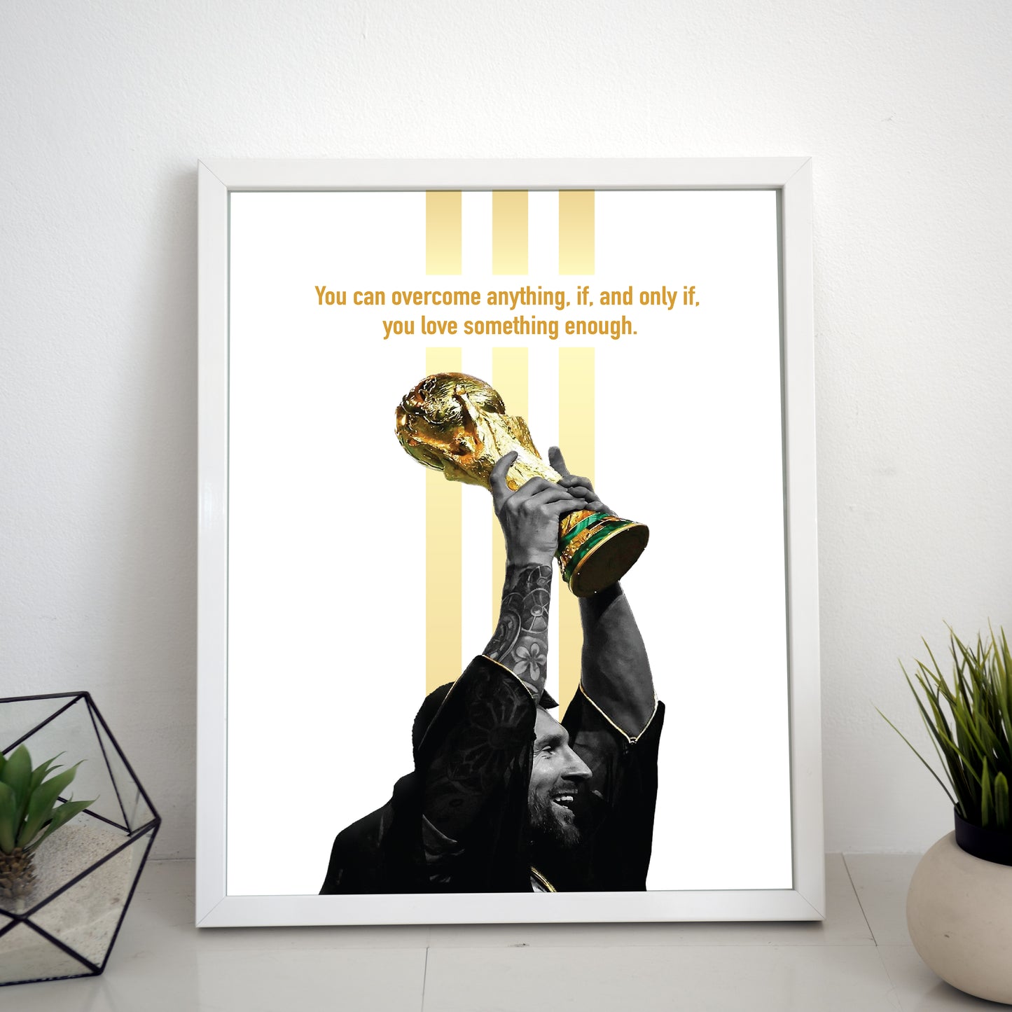Lionel Messi White Framed Poster