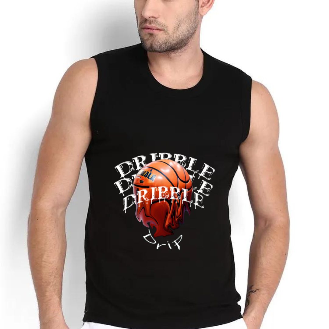 Dribble Drip Basketball sleeveless tshirt black