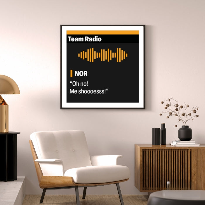 Lando Norris "Oh No, Me Shoooees" Framed Poster - BanterBox