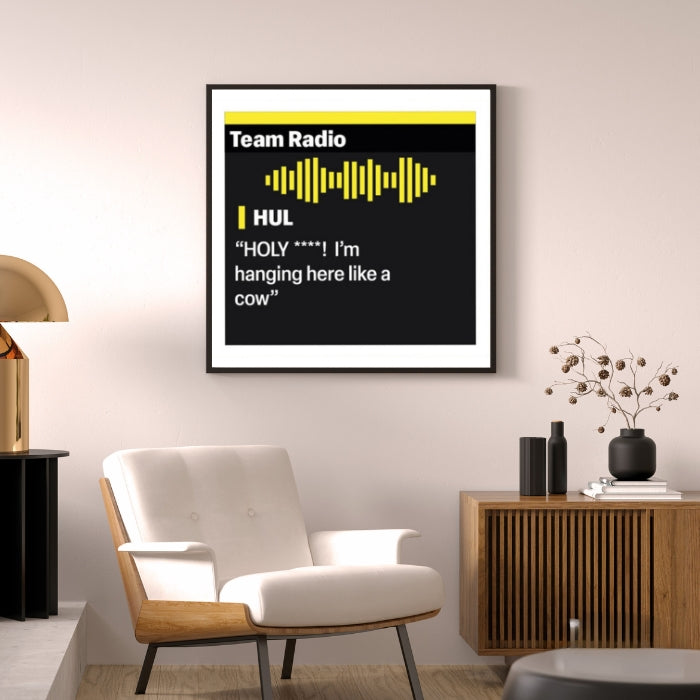 Nico Hulkenberg "I'm Hanging Here Like A Cow" Framed Poster - BanterBox