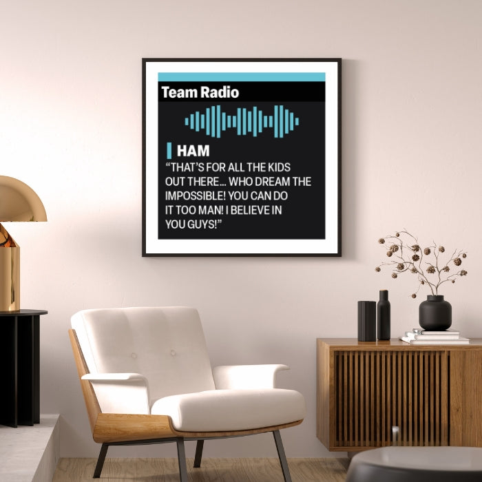 Lewis Hamilton "Dream The Impossible" Framed Poster