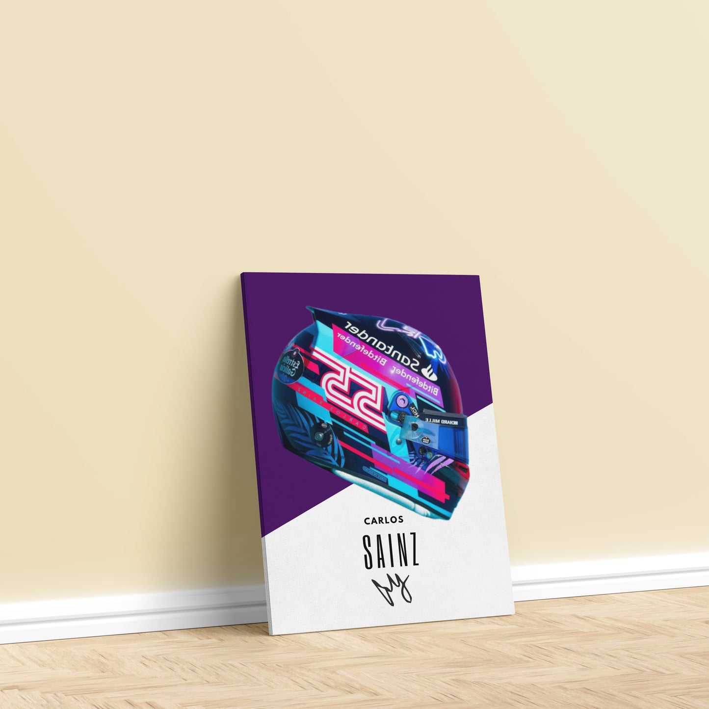 Carlos Sainz Helmet Theme Poster/Frame/Canvas - BanterBox