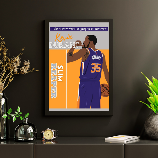 Kevin Durant Basketball Black Framed Poster
