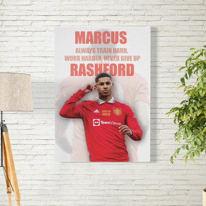 Marcus Rashford Never Give Up Poster/Frame/Canvas - BanterBox