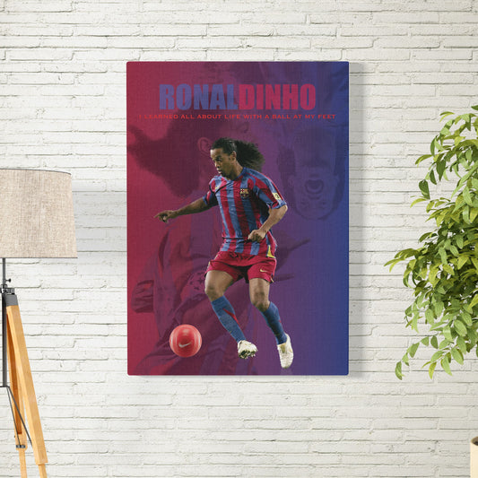 Ronaldinho Ball At My Feet Poster/Frame/Canvas - BanterBox