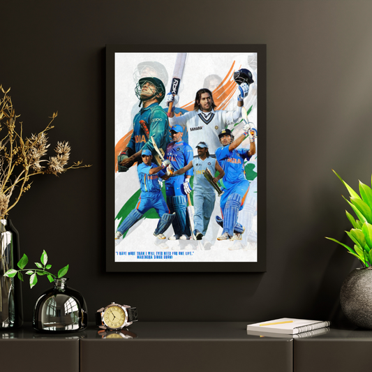 MS Dhoni Collage Poster/Frame/Canvas