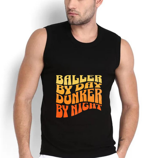Baller By Day Dunker By Night Sleeveless T-shirt - BanterBox