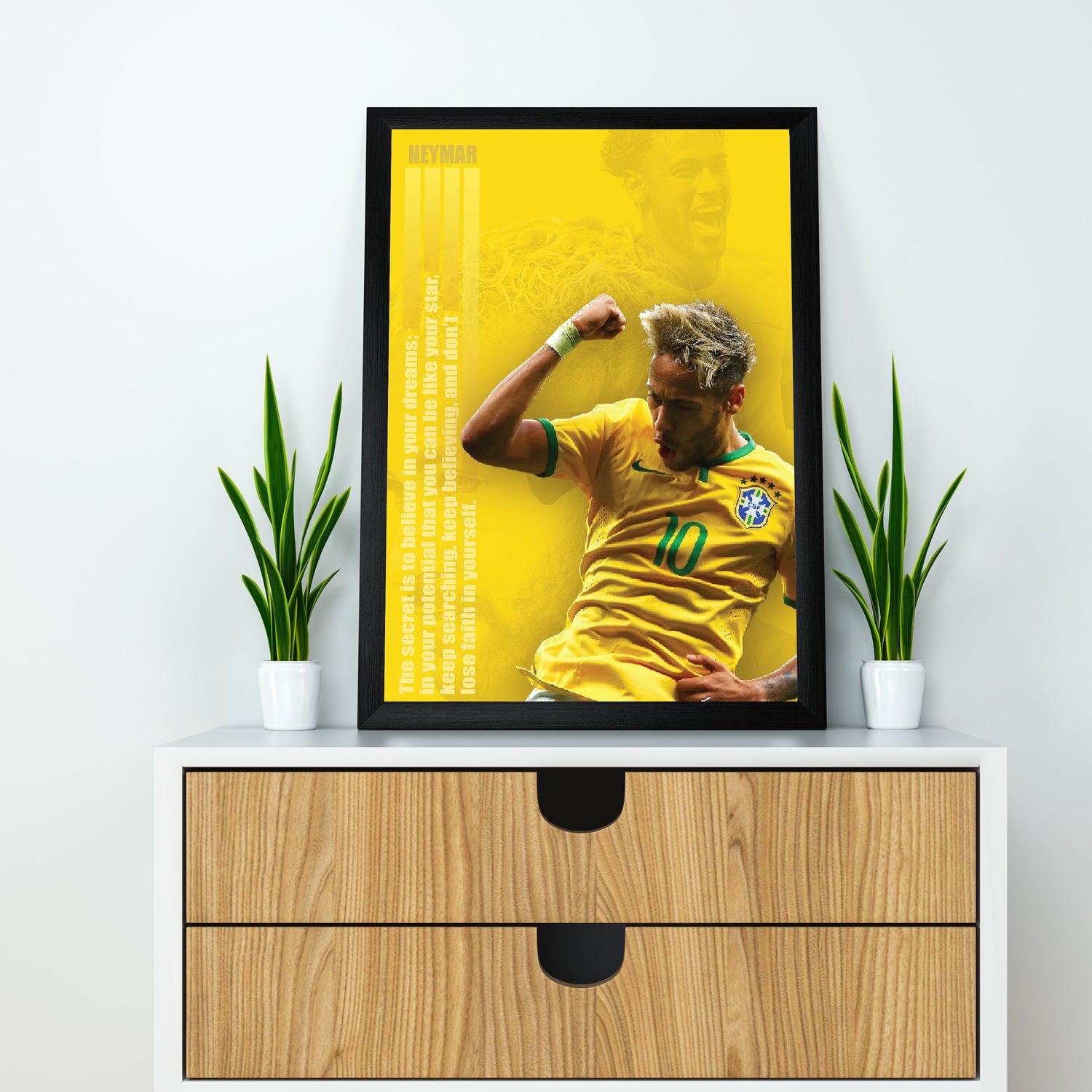 Neymar Believe Quote Poster/Frame/Canvas - BanterBox