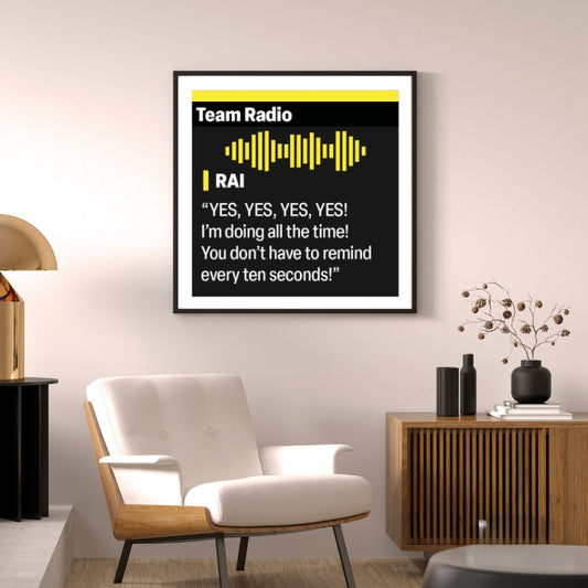Kimi Raikkonen "Yes,Yes,Yes,Yes!" Framed Poster - BanterBox