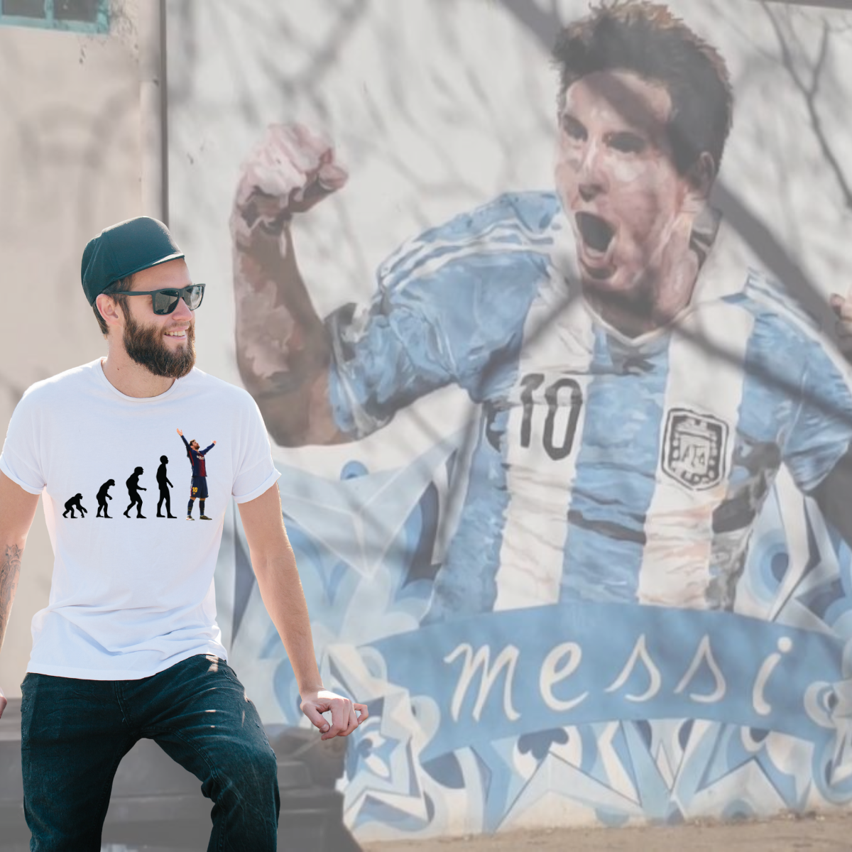 lionel messi evolution t-shirt