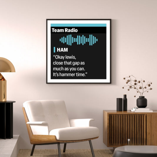 Lewis Hamilton "It's Hammer Time" Framed Poster
