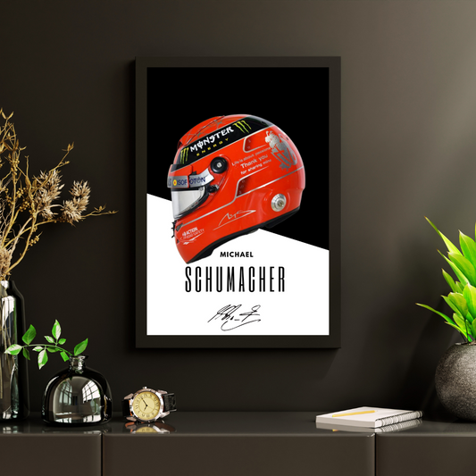 Michael Schumacher Helmet Theme Poster/Frame/Canvas - BanterBox