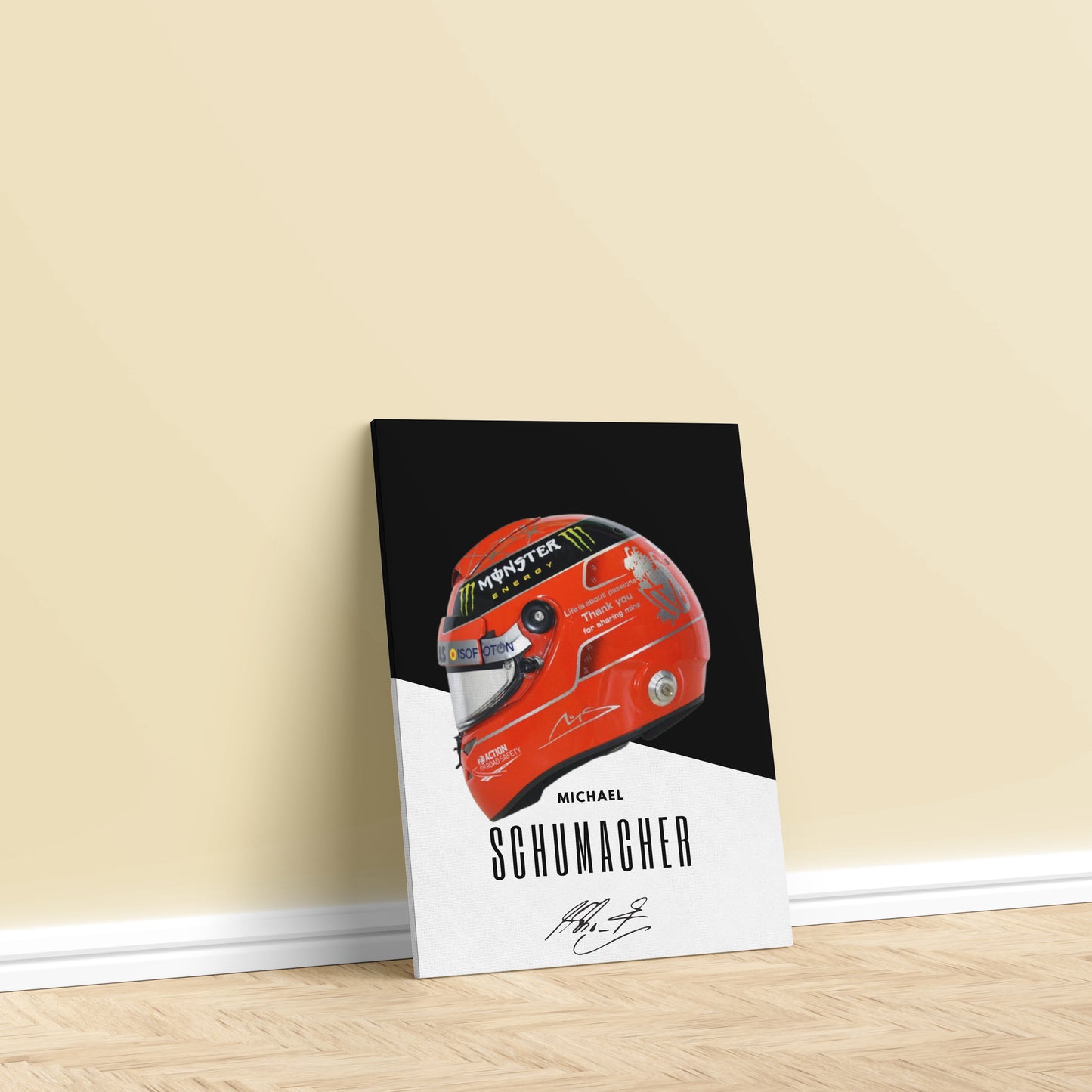 Michael Schumacher Helmet Theme Poster/Frame/Canvas - BanterBox