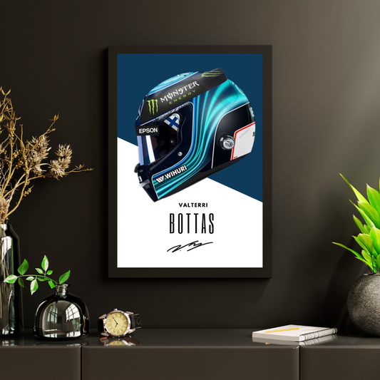 Valtteri Bottas Helmet Theme Poster/Frame/Canvas - BanterBox