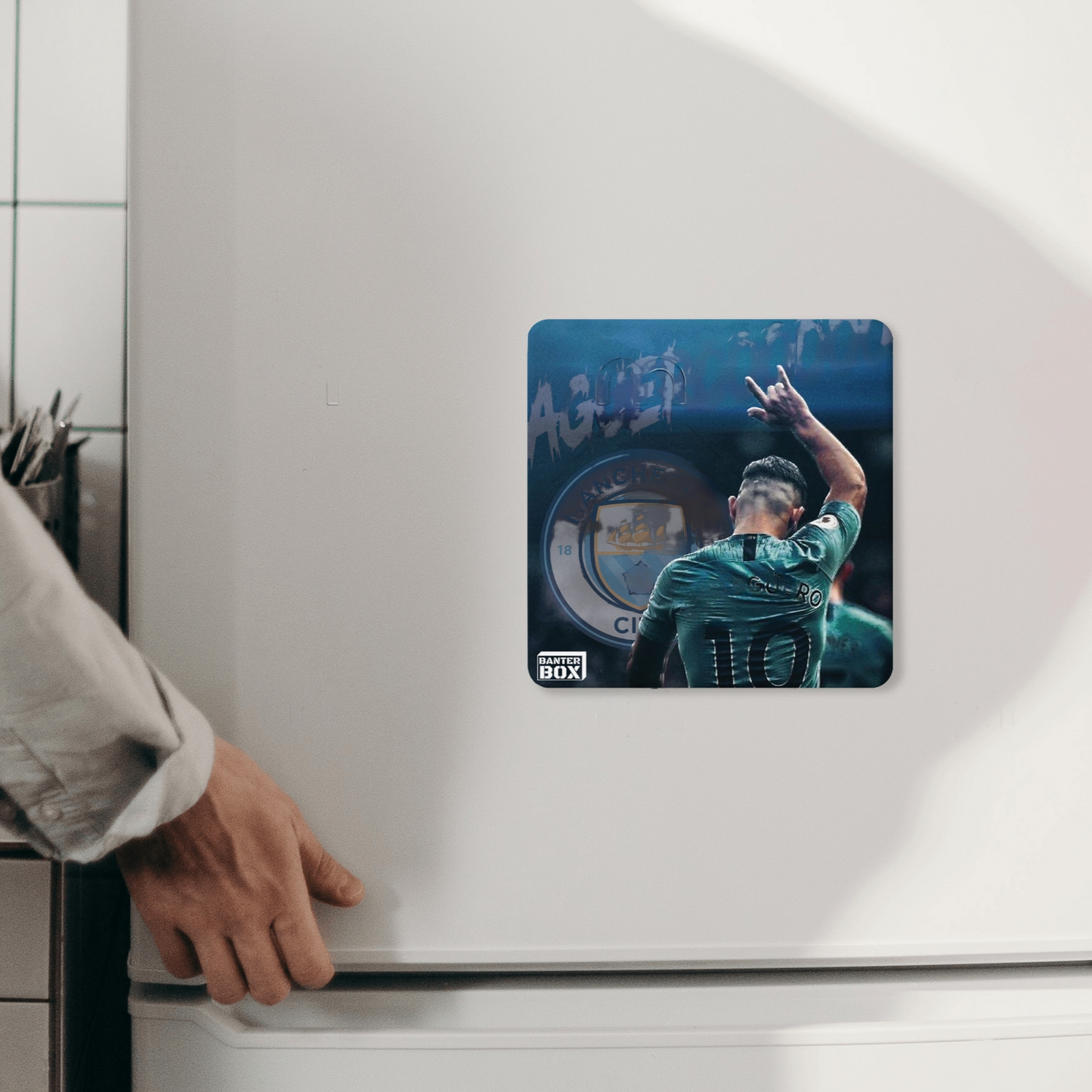 Sergio Aguero Celebration Fridge Magnet Mockup