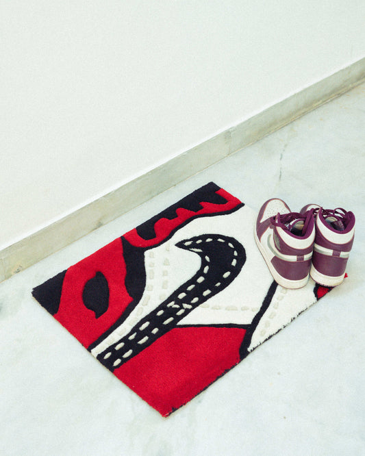 Nike rug red, black and white